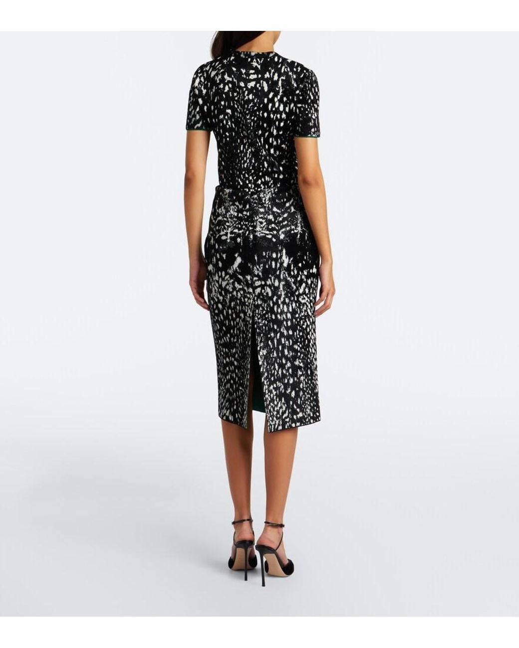 Tom Ford Black Jacquard Velvet Pencil Skirt