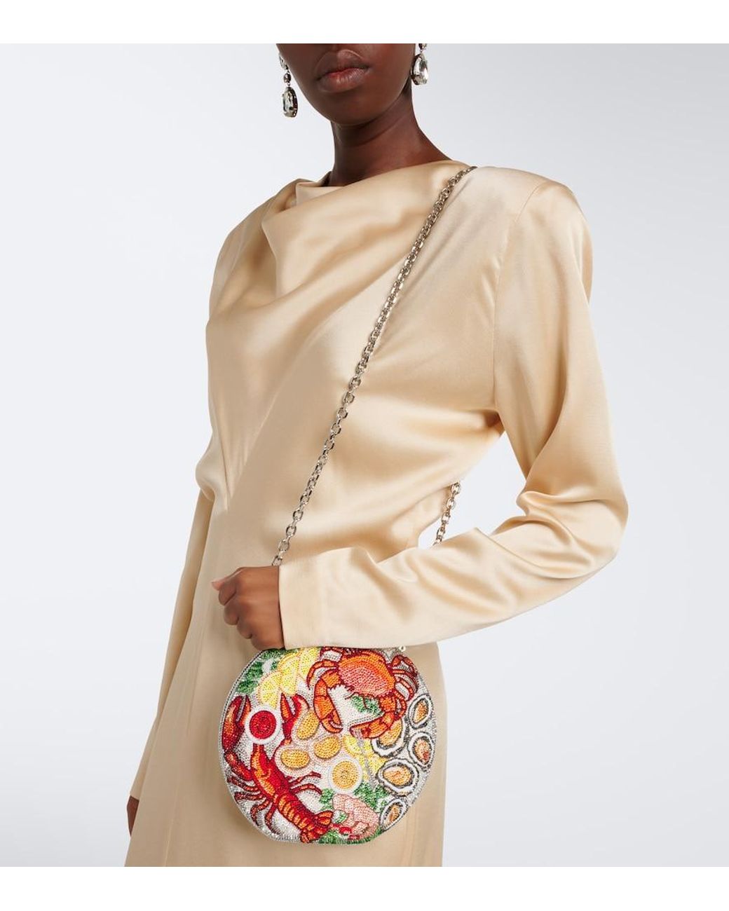 Judith Leiber Red Seacuterie Crystal-Embellished Clutch