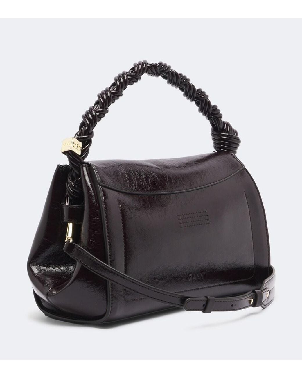 Ganni Black Very Bou Top-Handle Bag