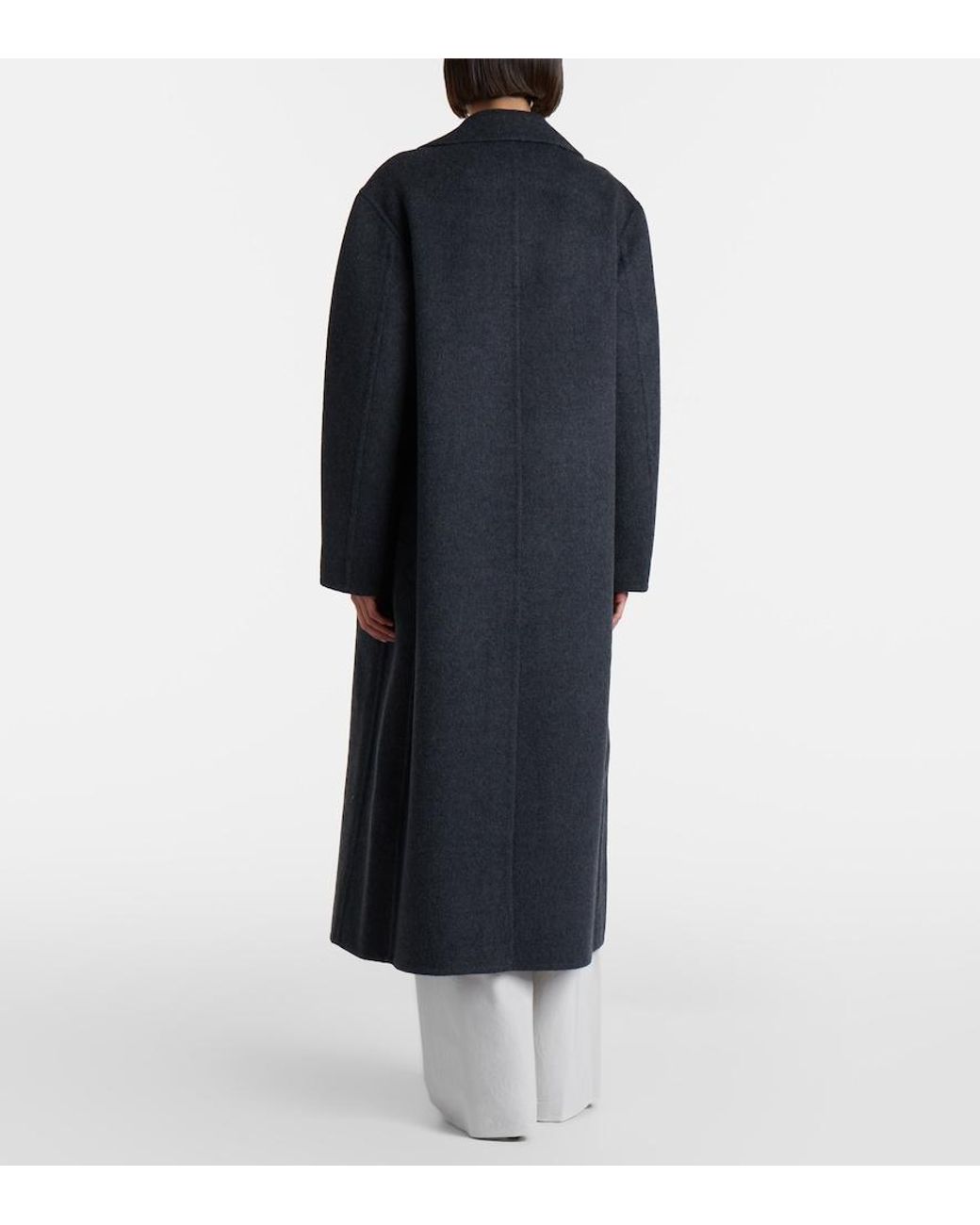 Vince Black Double-Breasted Wool-Blend Coat