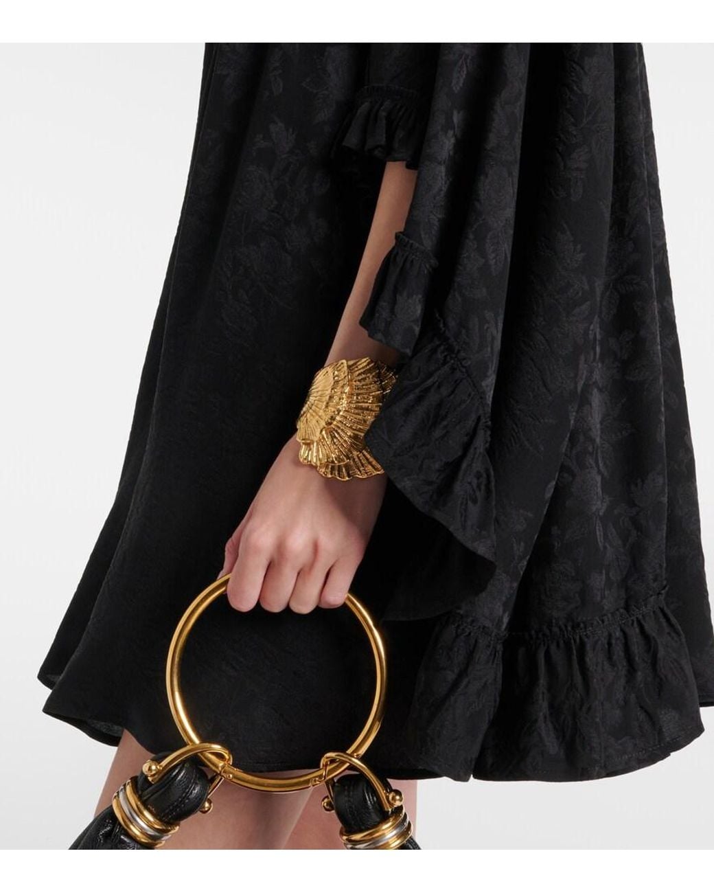 Chloé Metallic Shells Oversized Cuff Bracelet