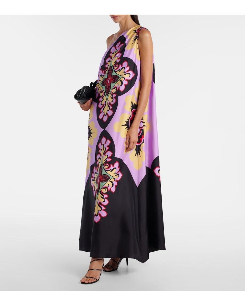 LaDoubleJ White Roy Printed Silk Twill Maxi Dress