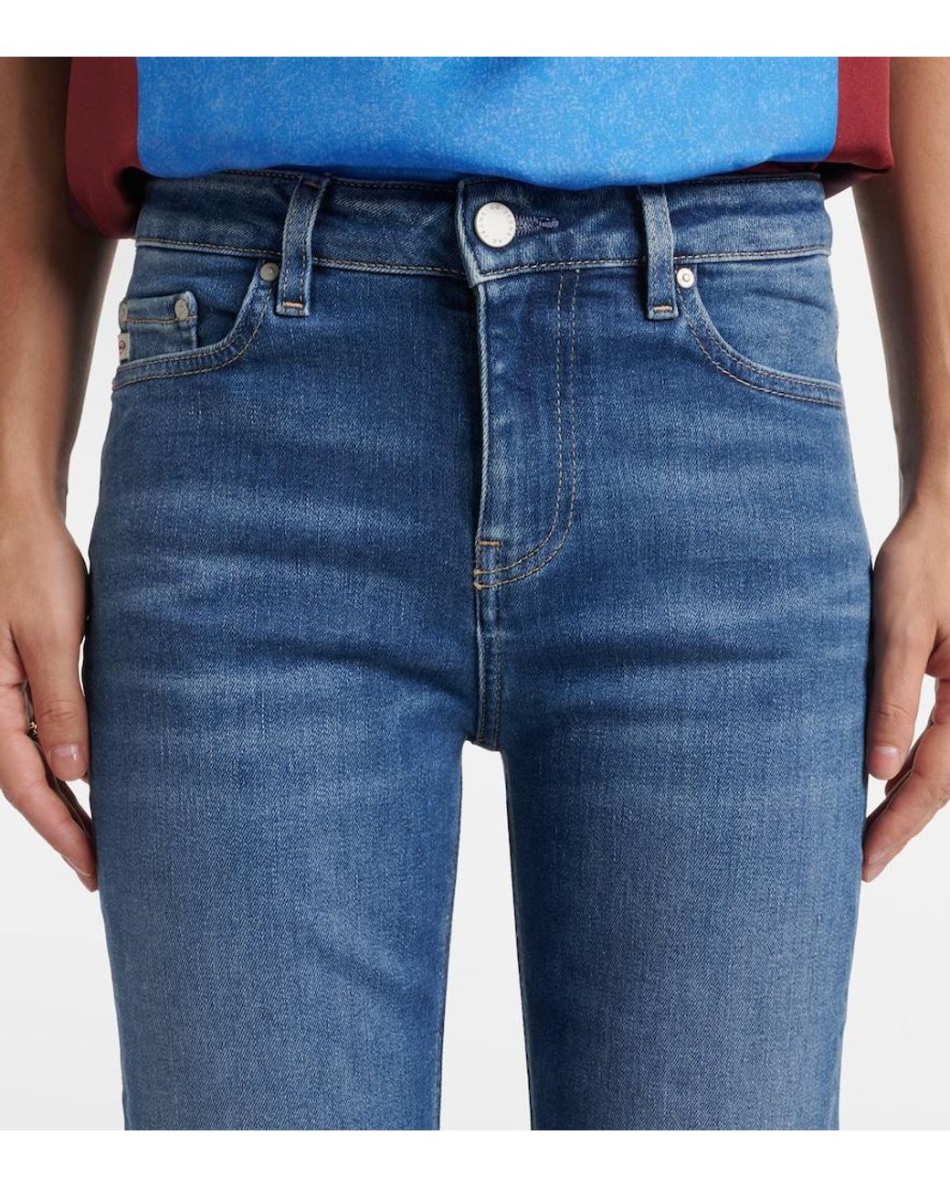 AG Jeans Blue Tropea High-Rise Flare Jeans