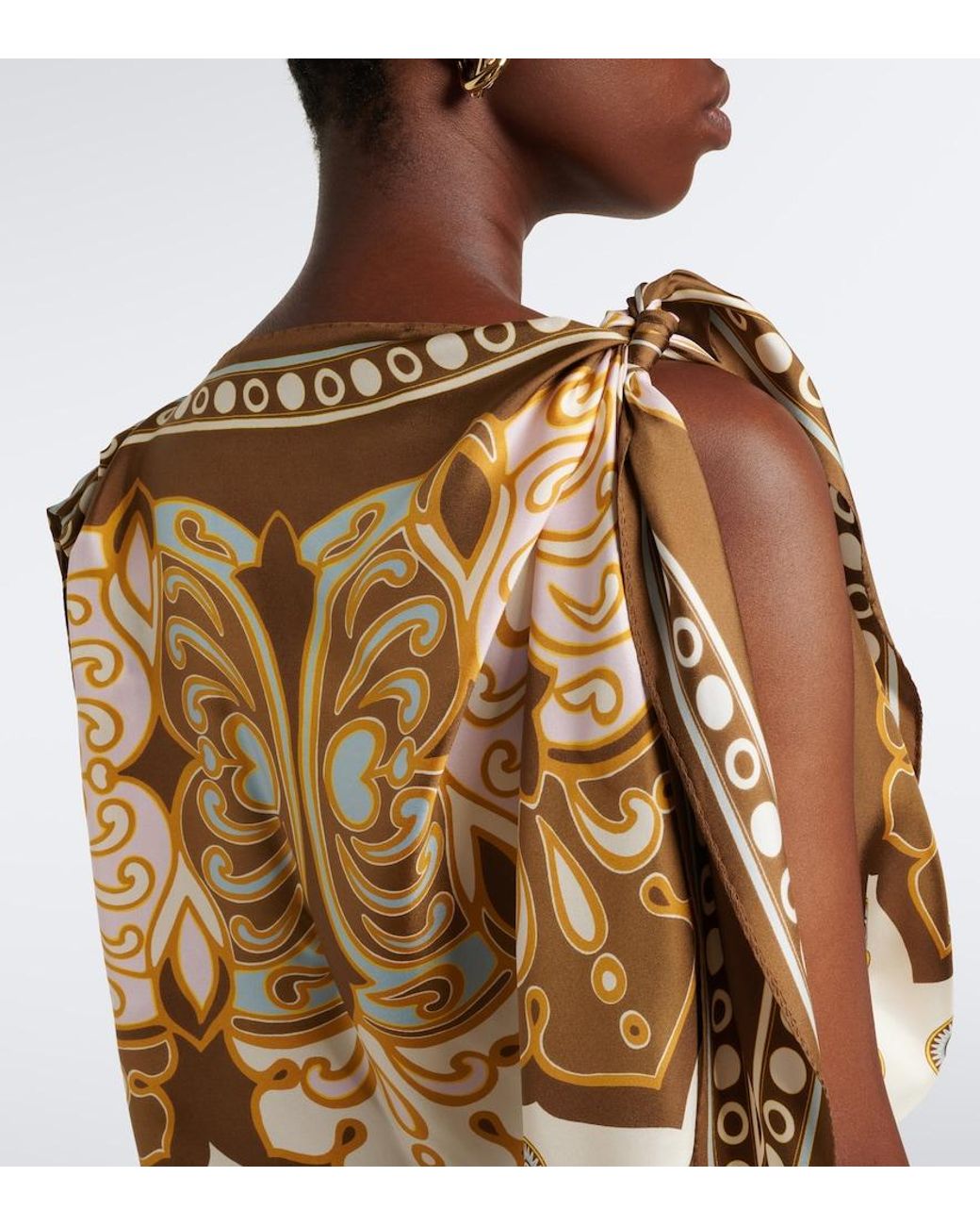 LaDoubleJ Metallic Full-On Printed Silk Twill Top