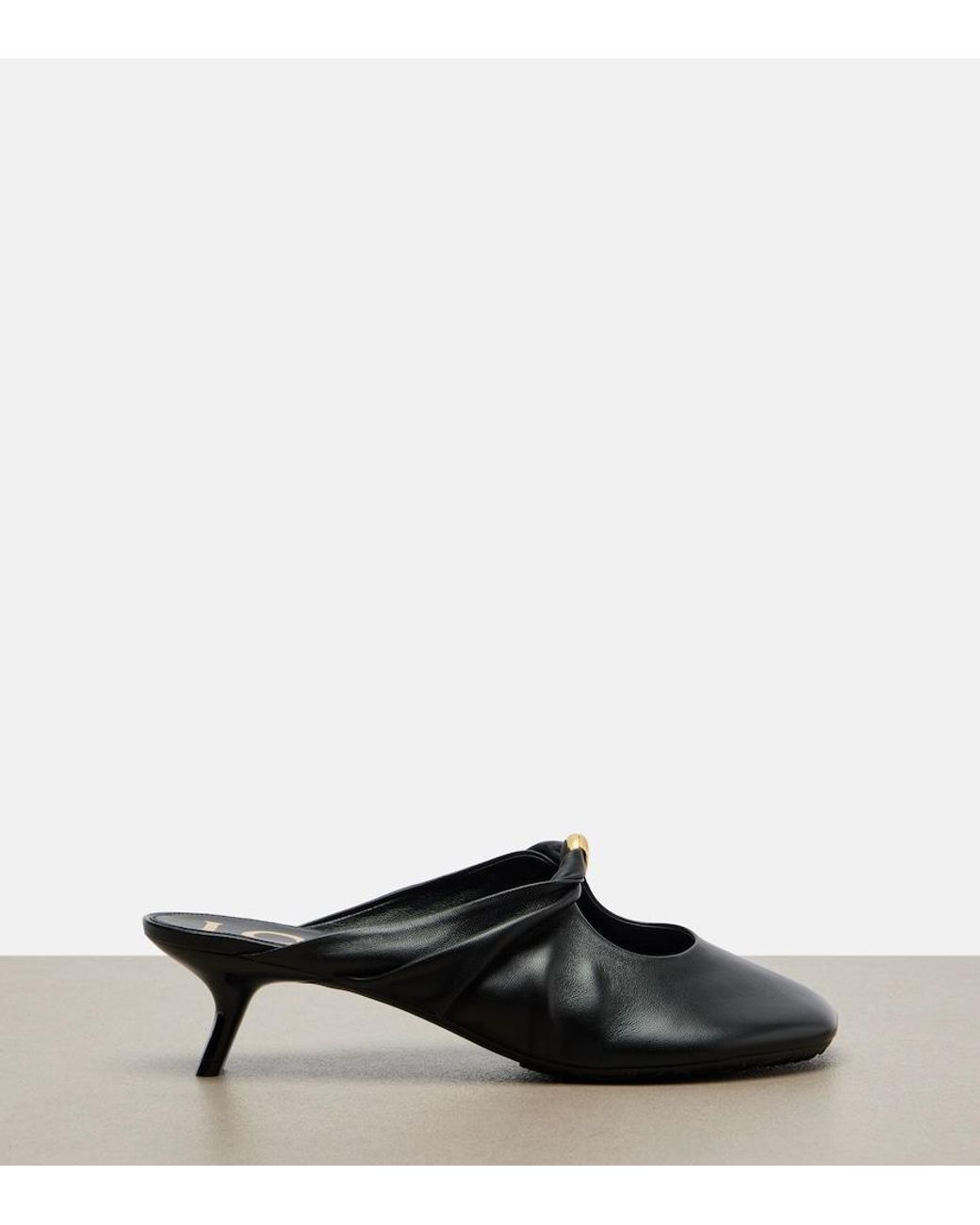 Loewe Black Pebble Soft Leather Mules