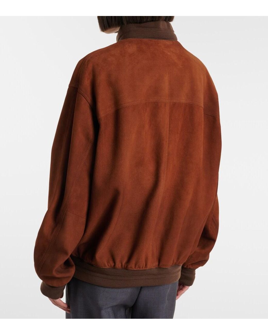 Miu Miu Brown Suede Bomber Jacket
