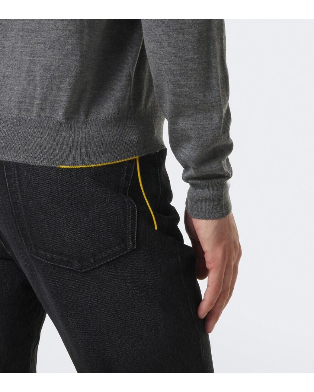 Fendi Gray Wool Sweater for men