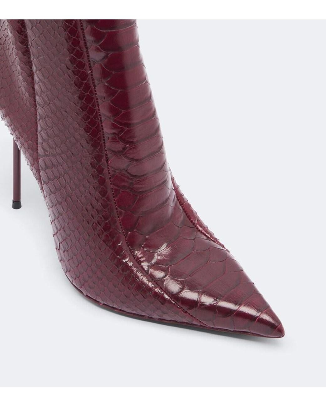 Paris Texas Red Lidia Snake-Effect Leather Knee-High Boots
