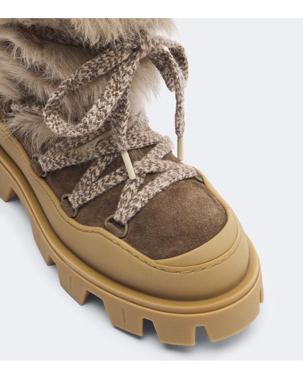 Moncler Natural Peak Apres Shearling Snow Boots