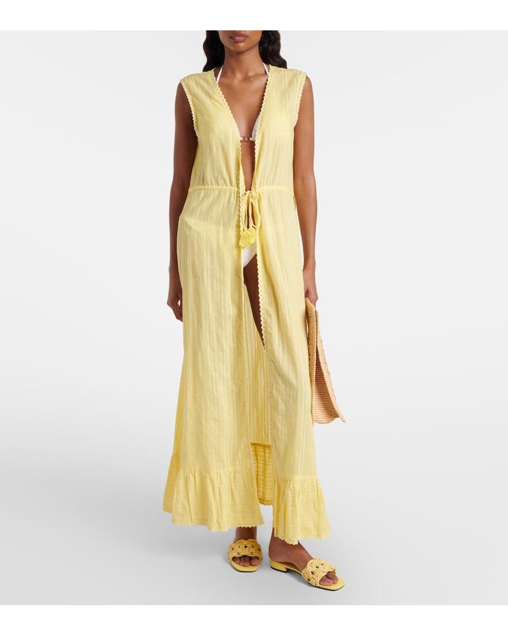 Melissa Odabash Yellow Tessa Cotton Beach Cover-Up