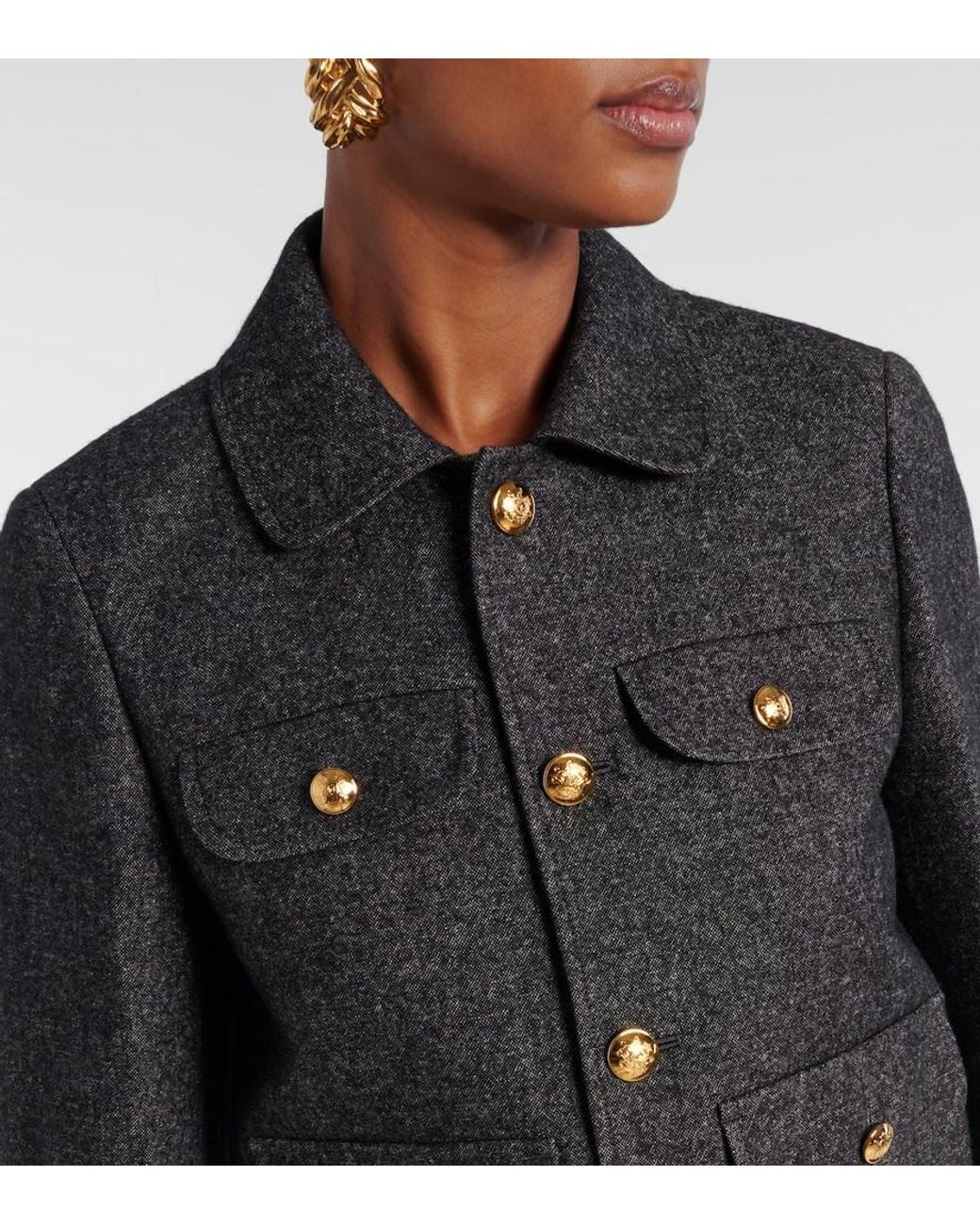 Nili Lotan Black Chamonix Cotton And Wool-Blend Jacket