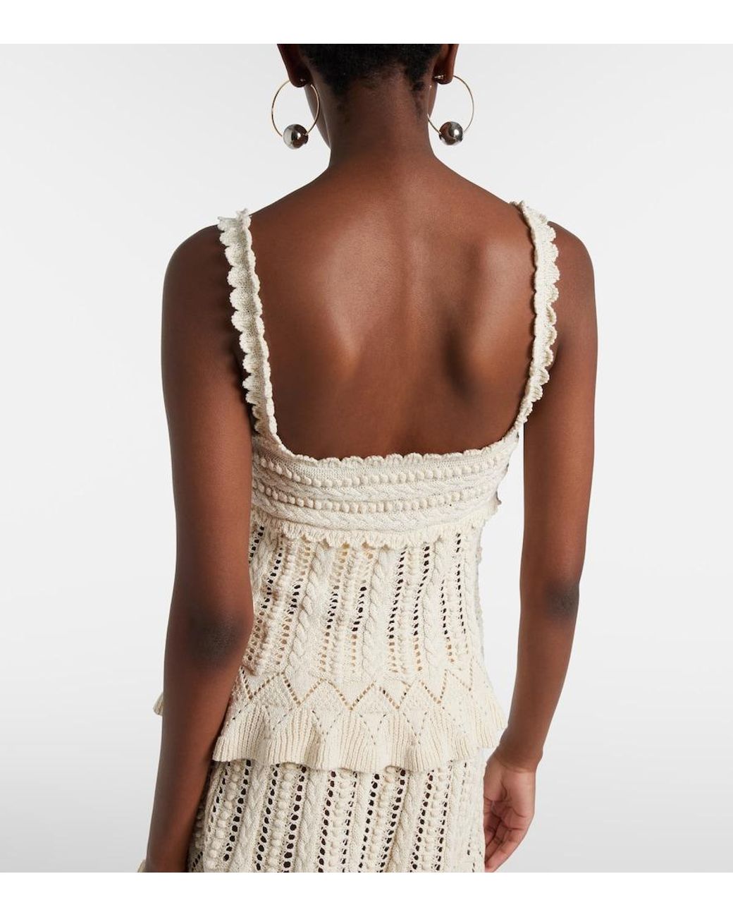 Isabel Marant Natural Neves Crochet Cotton Top