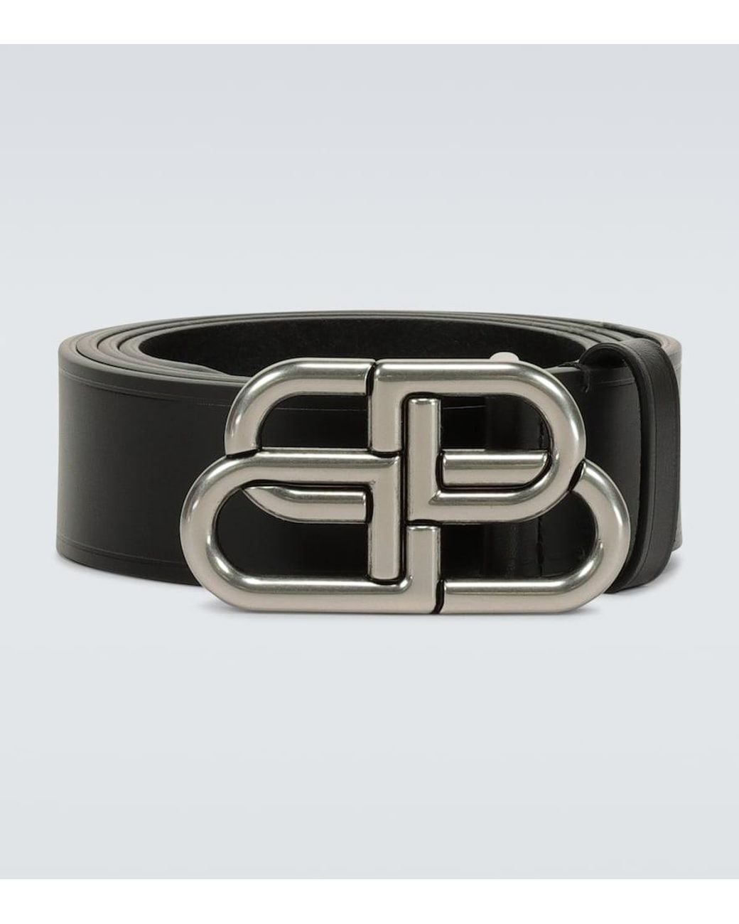 Balenciaga Black Bb Leather Belt for men
