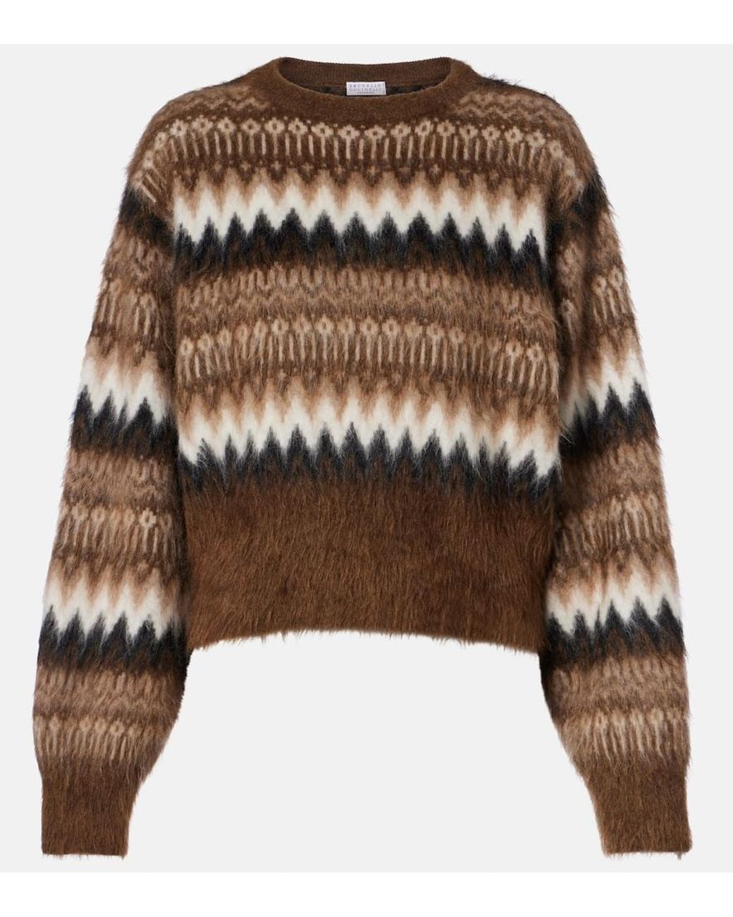 Brunello Cucinelli Brown Wool And Mohair-Blend Sweater