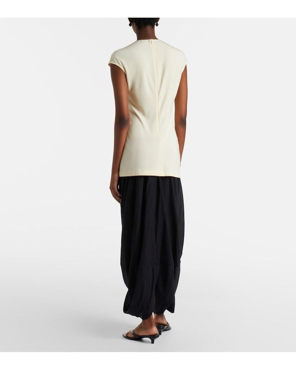 Totême Black Draped Midi Skirt