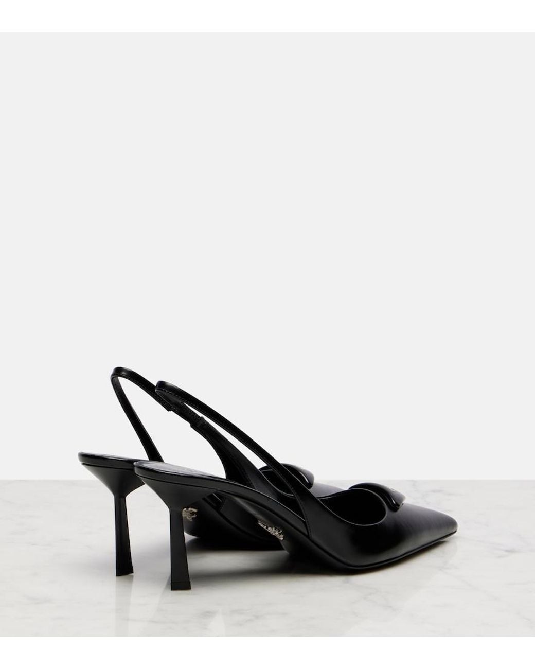 Prada Black Leather Slingback Pumps