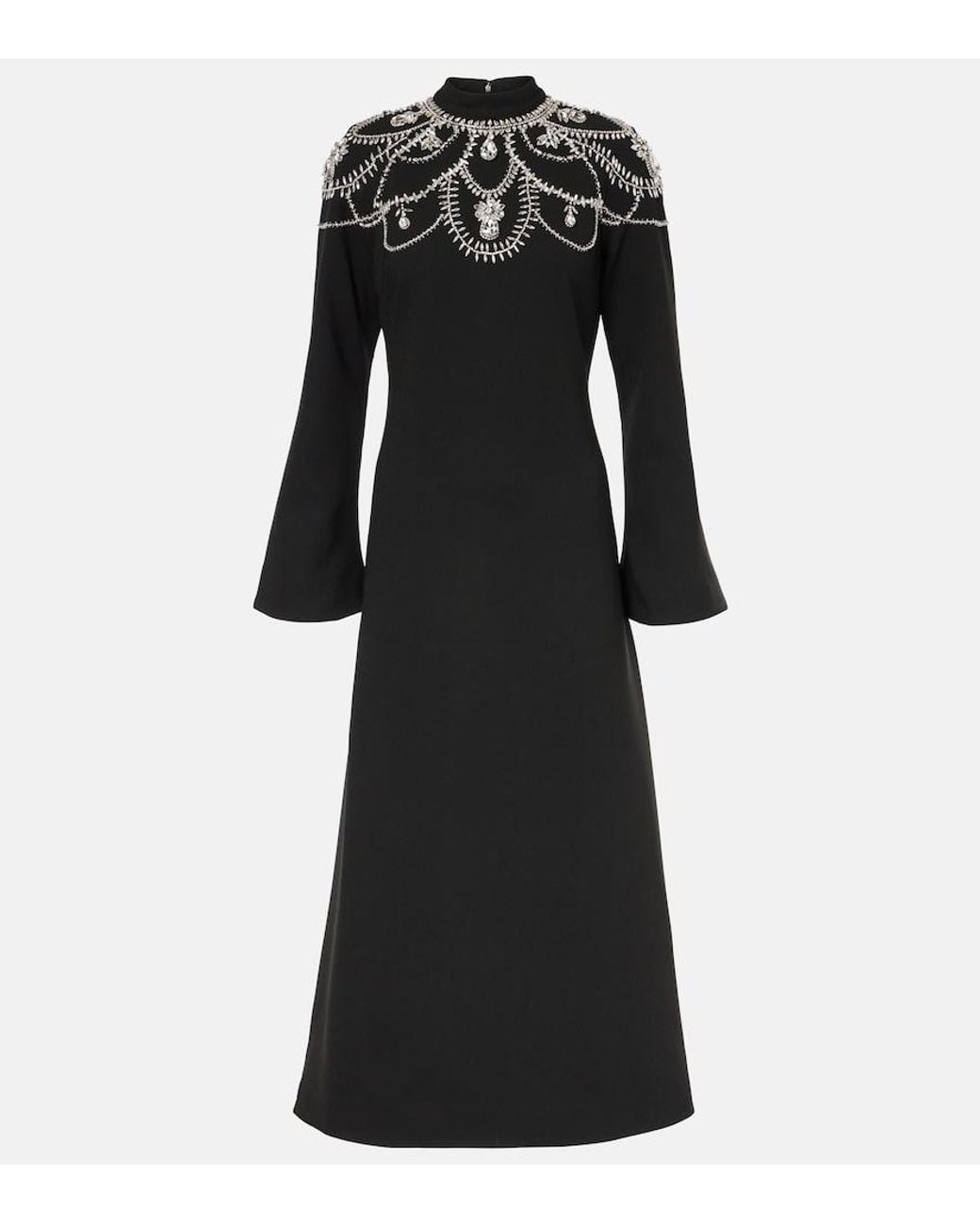 Jonathan Simkhai Black Odetta Embellished Midi Dress