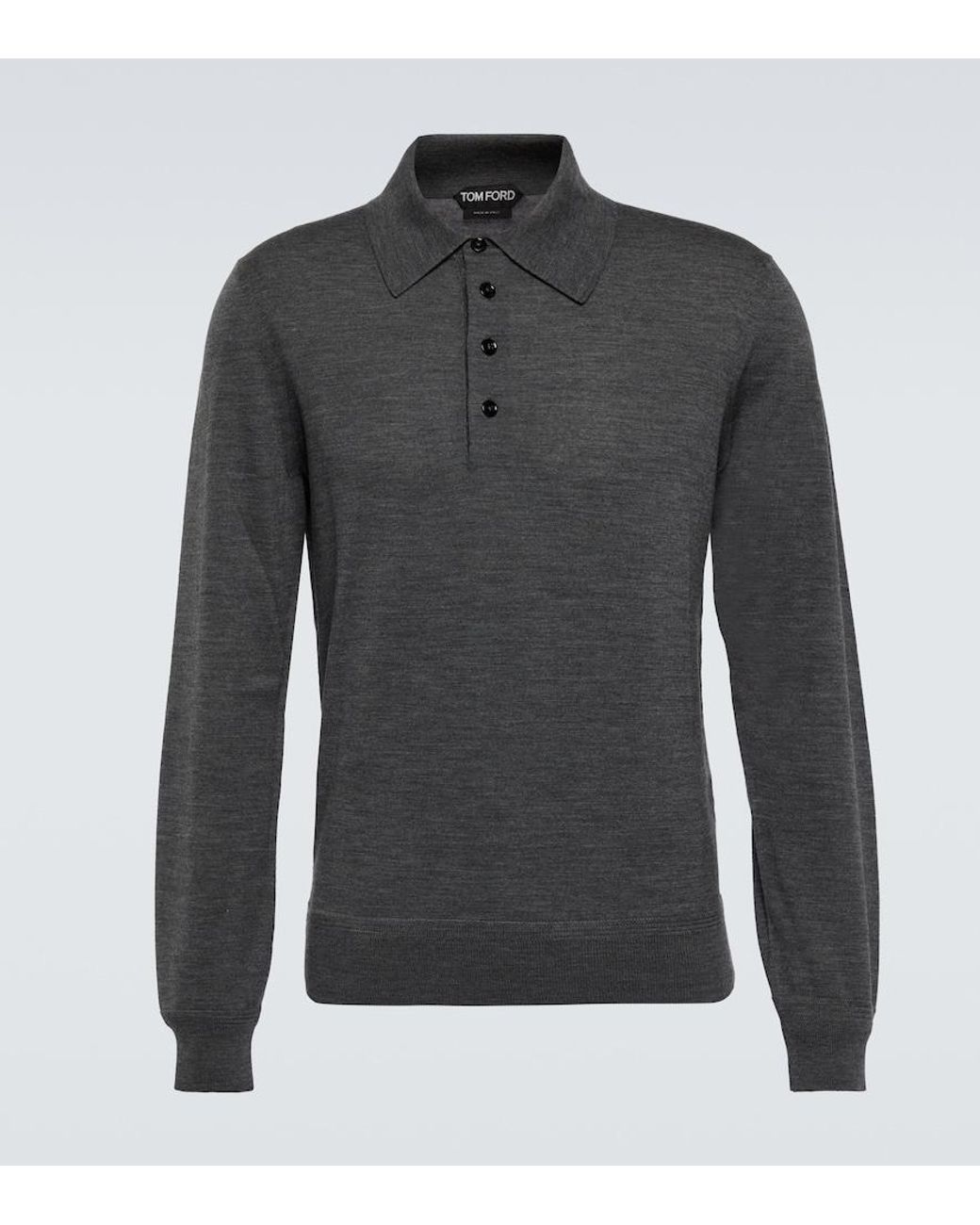 Tom Ford Black Wool Polo Shirt for men