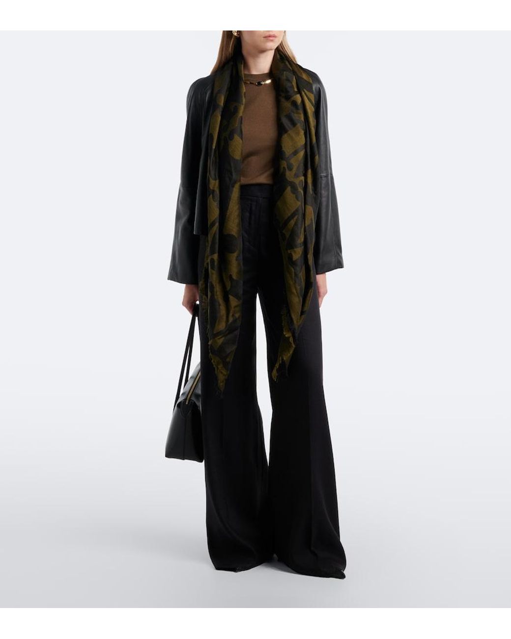 Max Mara Green Silk And Cashmere Top