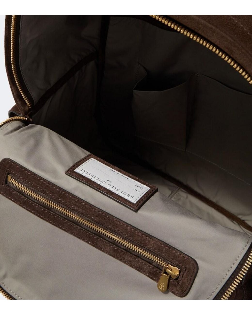 Brunello Cucinelli Brown Suede Backpack for men