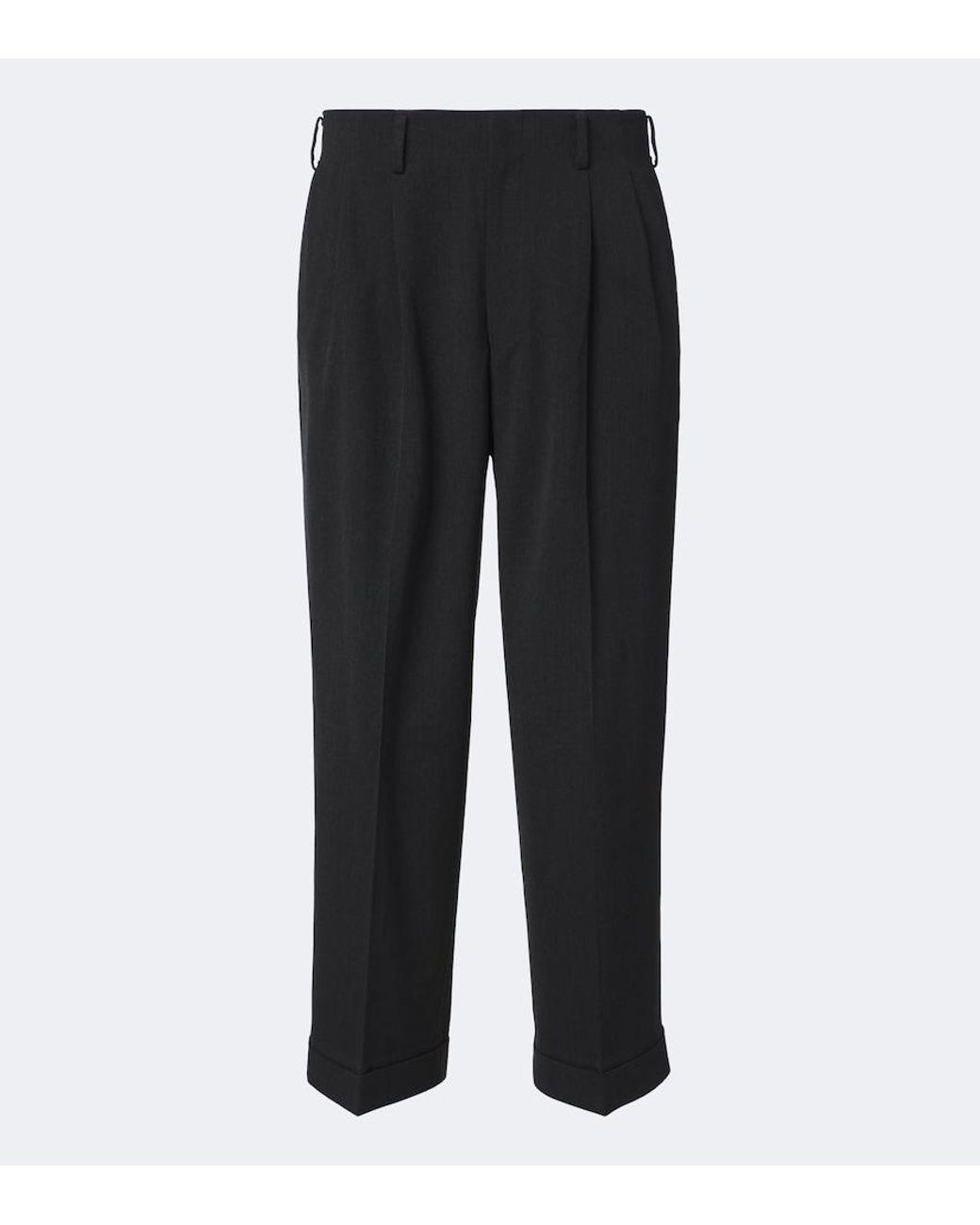 A.PRESSE Black Wool Straight Pants for men