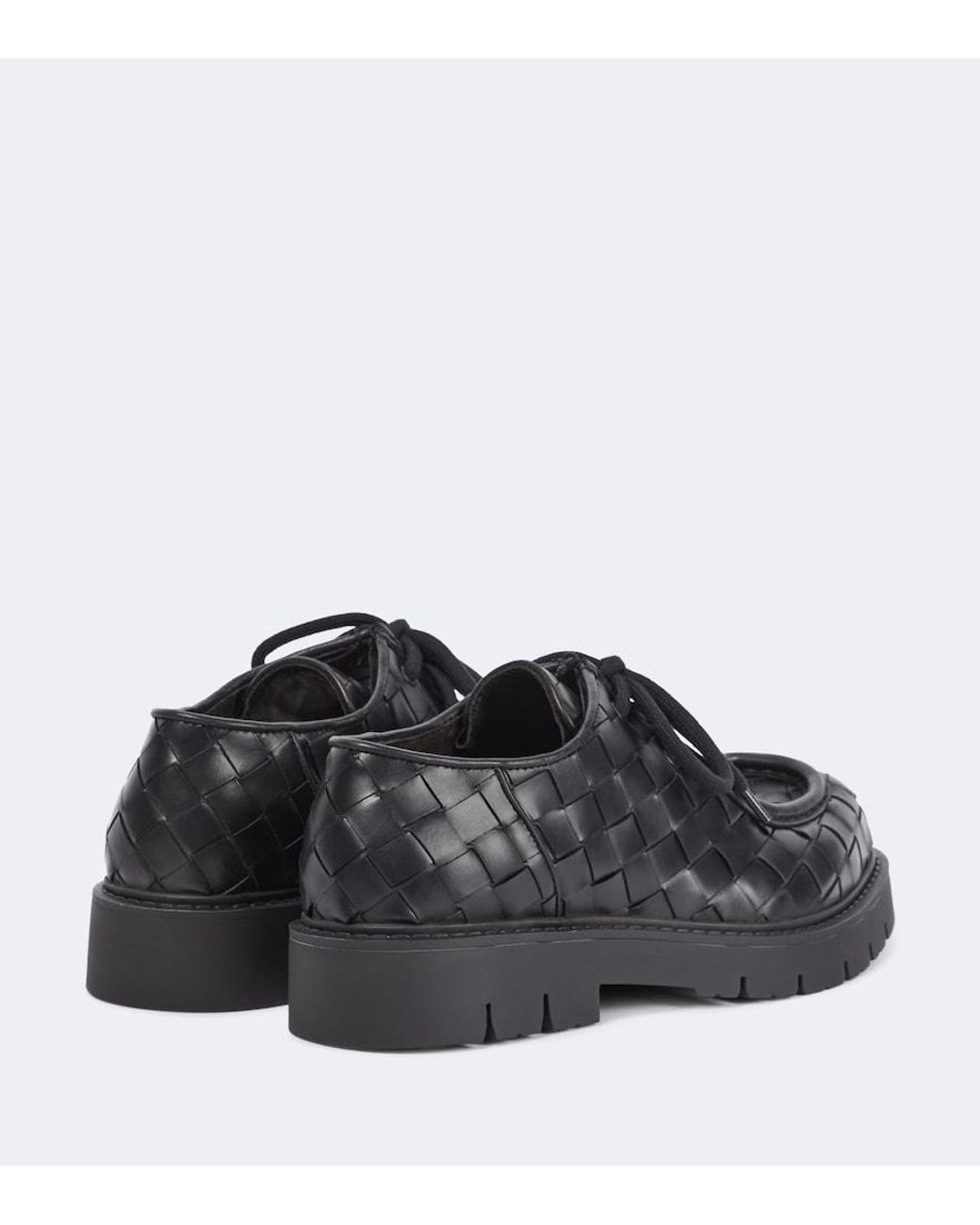 Bottega Veneta Black Haddock Leather Derby Shoes for men