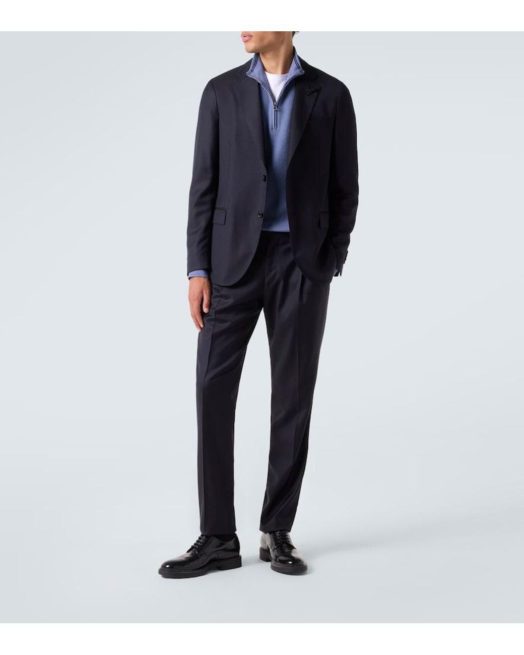Lardini Black Virgin Wool Suit for men