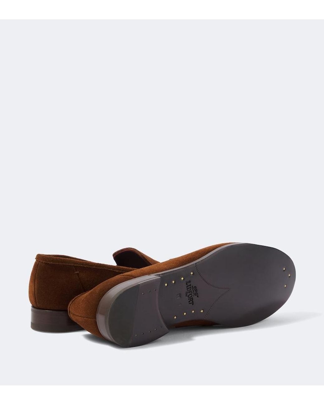 Lardini Brown Woven Suede Penny Loafers for men