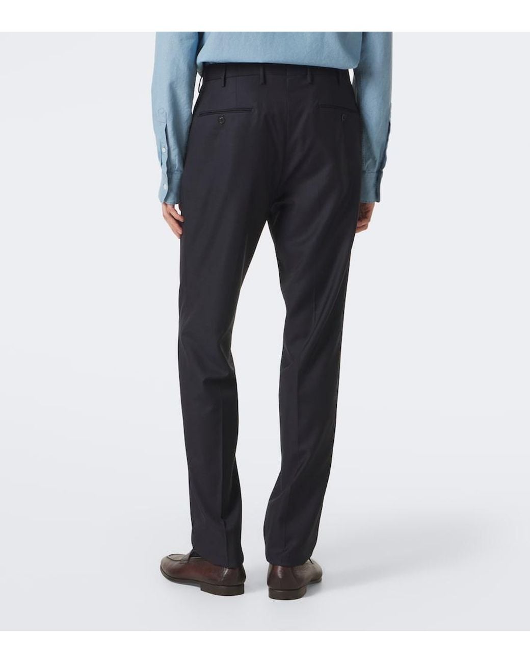 Slowear Blue Wool Slim Pants for men