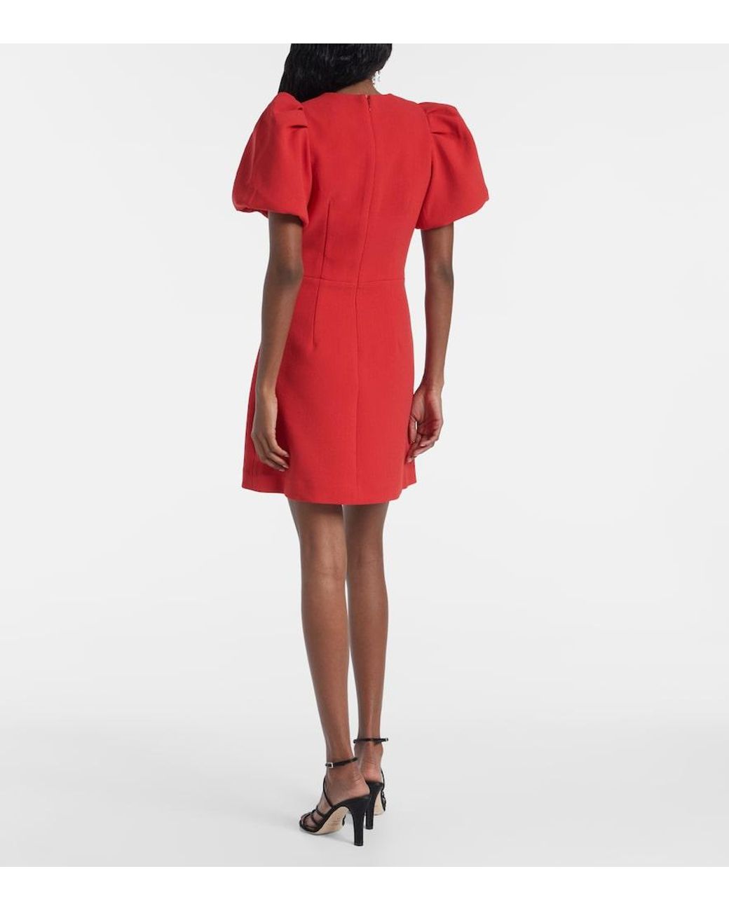Rebecca Vallance Red Kaylee Bow-Detail Minidress