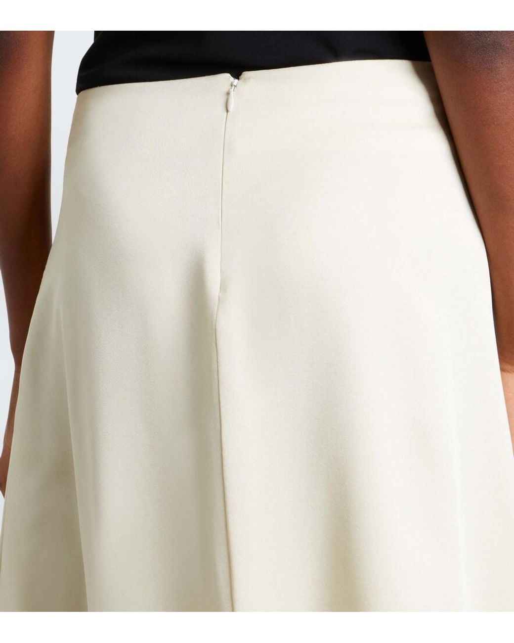 McQueen White Asymmetric Midi Skirt