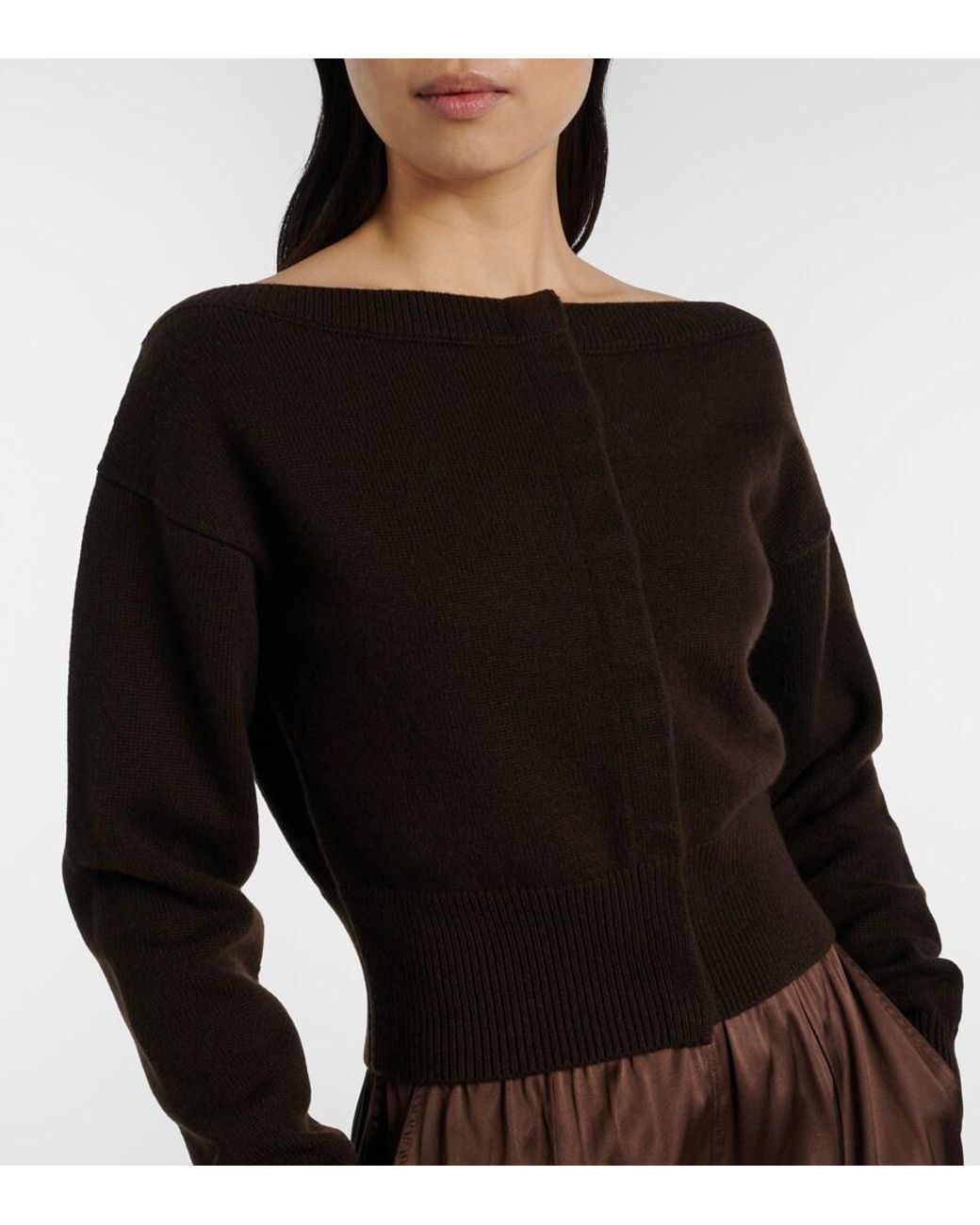 Tom Ford Black Off-Shoulder Cashmere Cardigan
