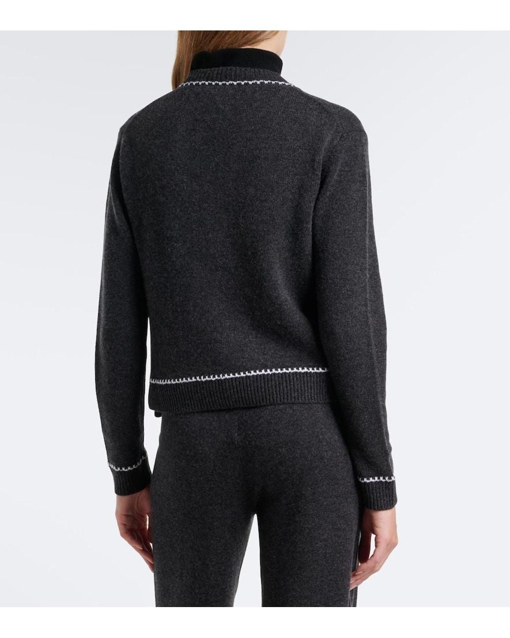Jardin Des Orangers Black Virgin Wool And Cashmere Cardigan