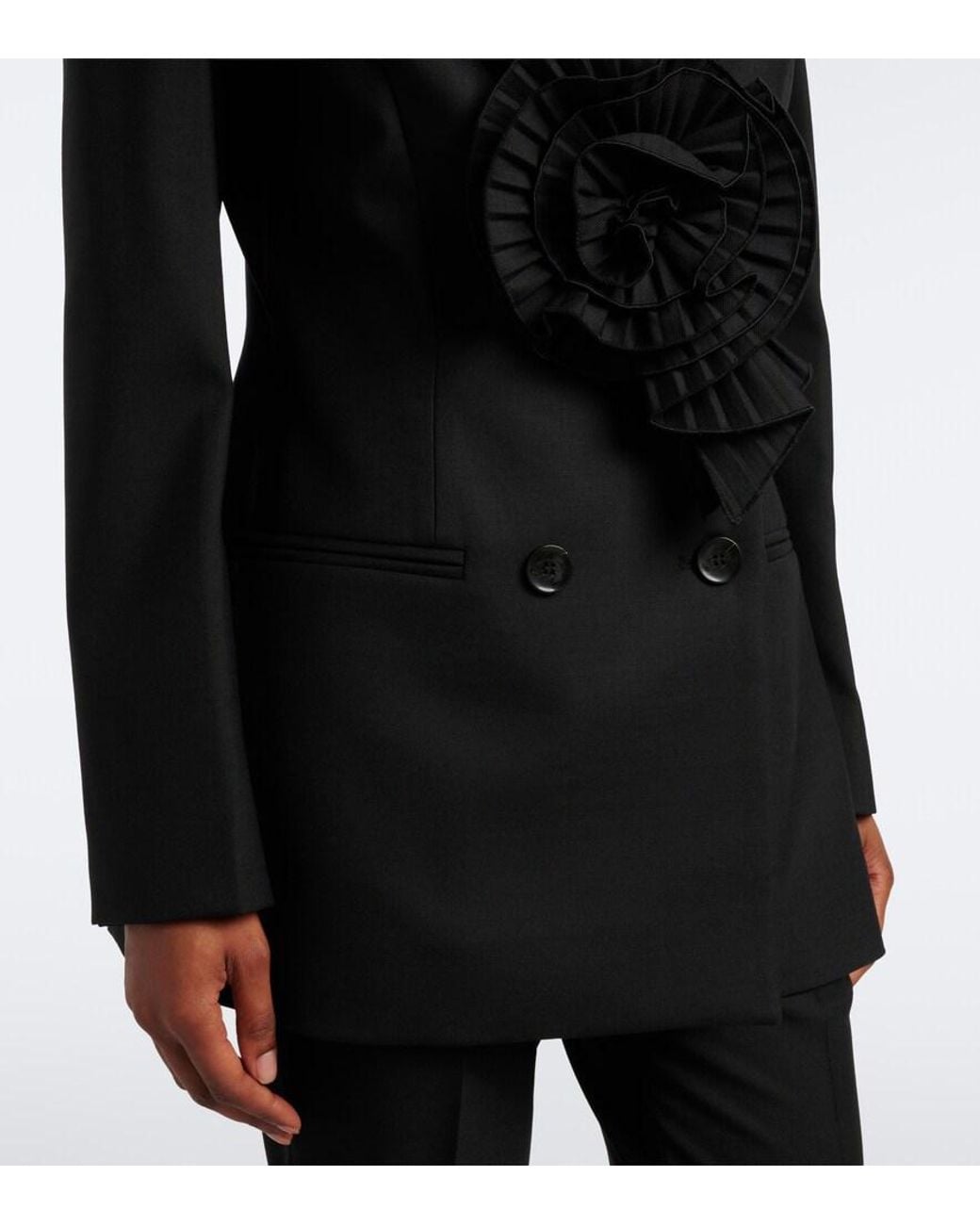 Blumarine Black Floral-Applique Blazer