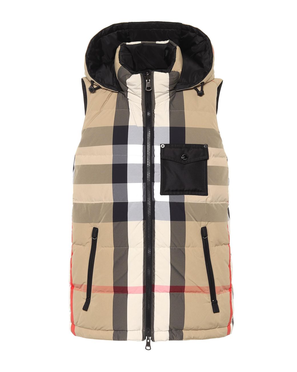 Burberry Reversible Checked Hooded Down Vest | Lyst