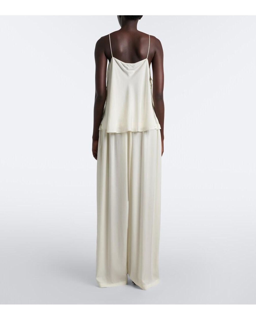 Alaïa White Crepe Wide-Leg Pants