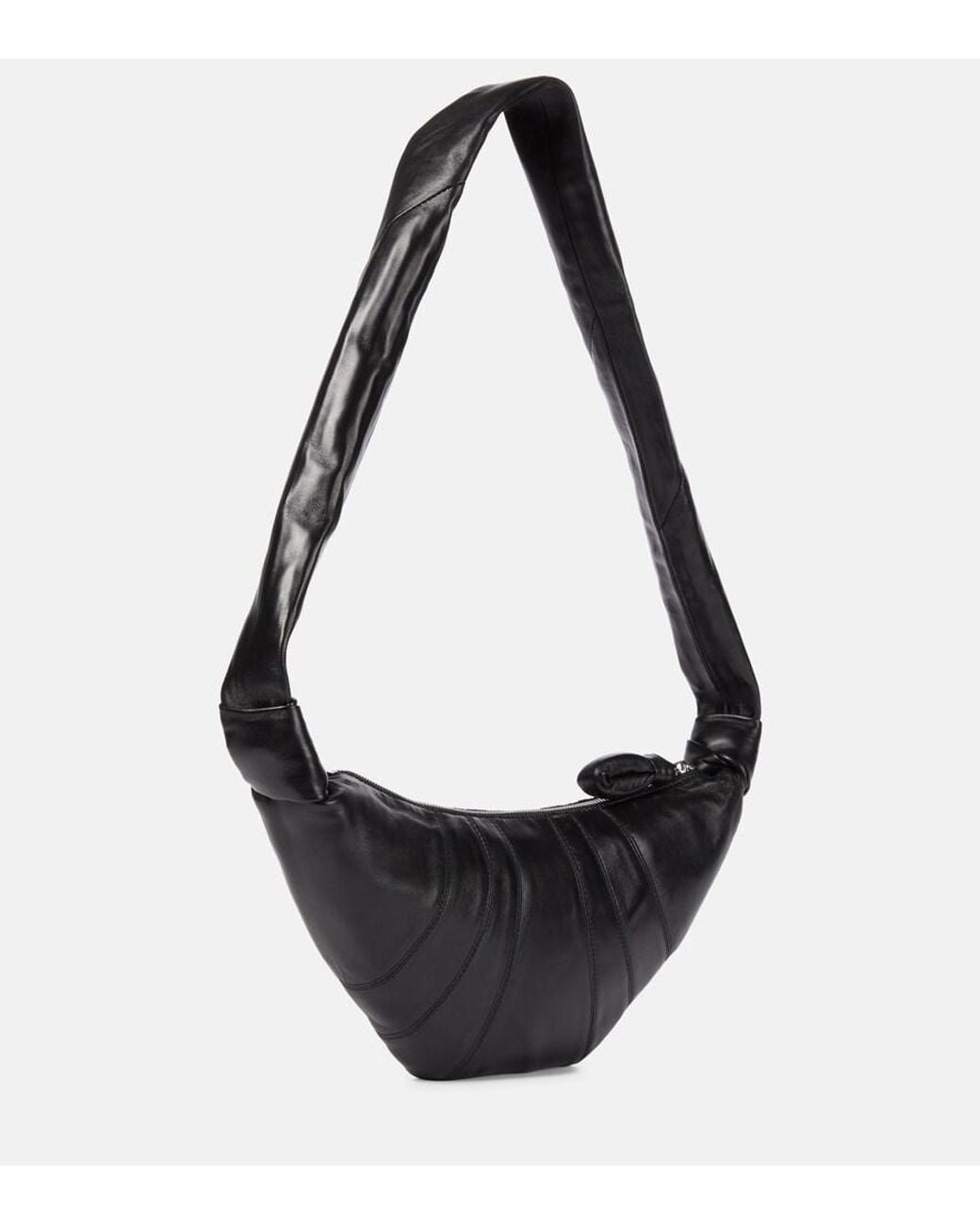 Lemaire Black Croissant Small Leather Shoulder Bag