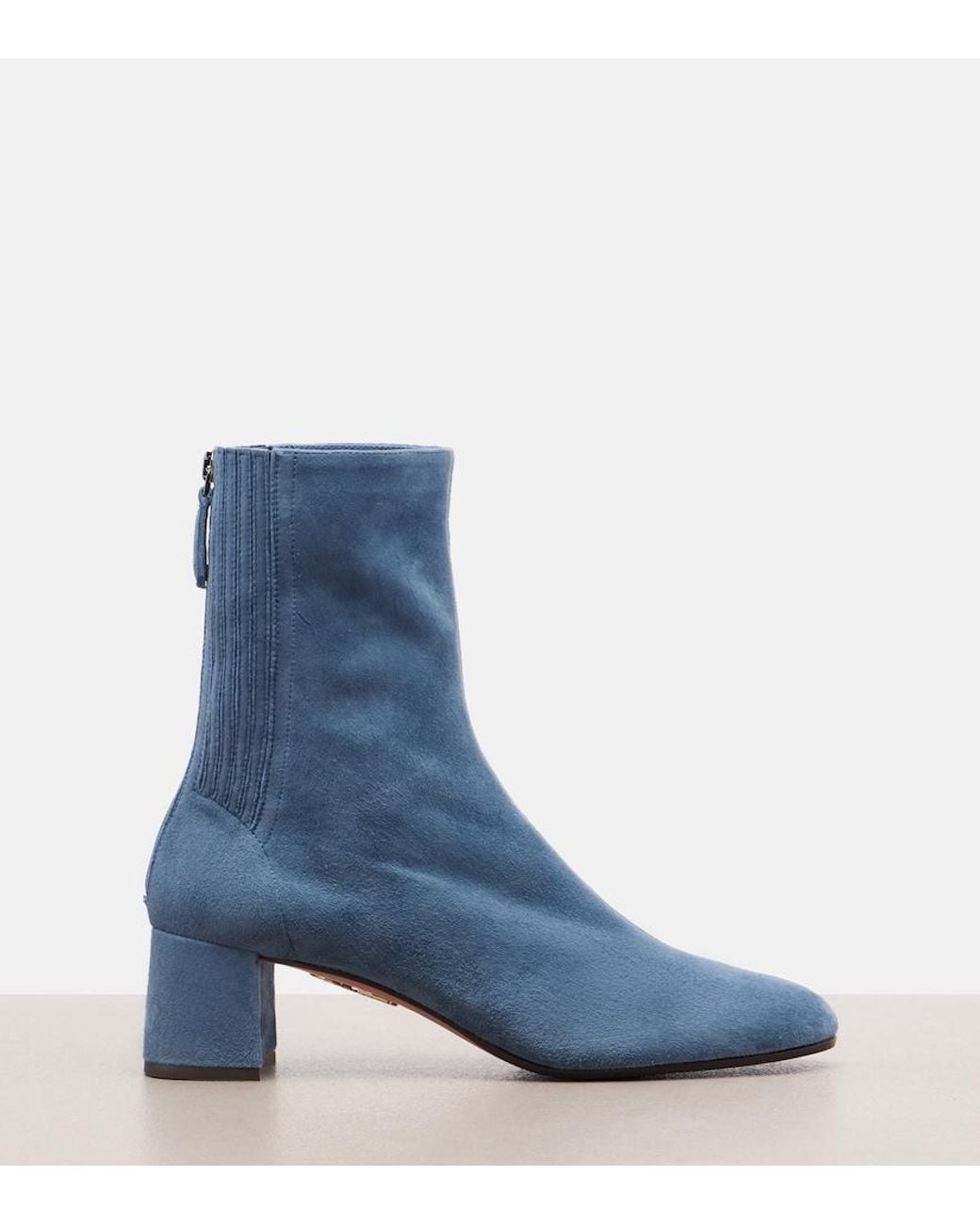 Aquazzura Blue Saint Honore Suede Ankle Boots