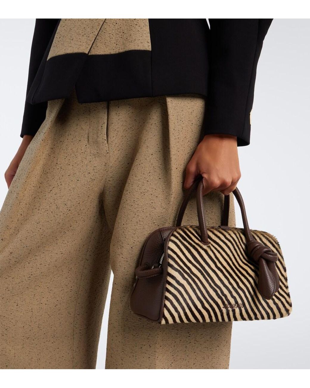 Jacquemus Multicolor Turismo Small Calf Hair Bowling Bag