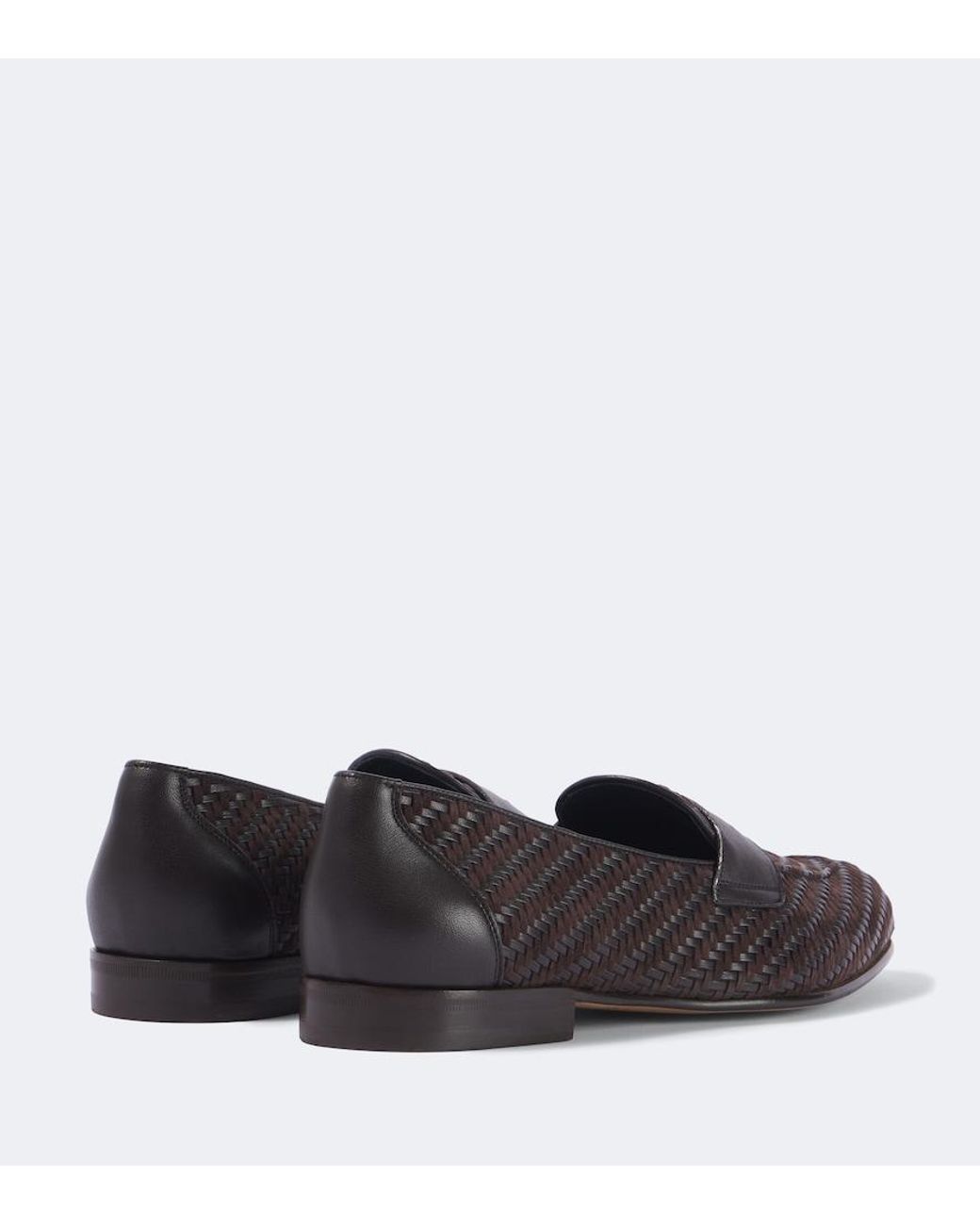 Brioni Black Appia Leather And Suede Penny Loafers for men
