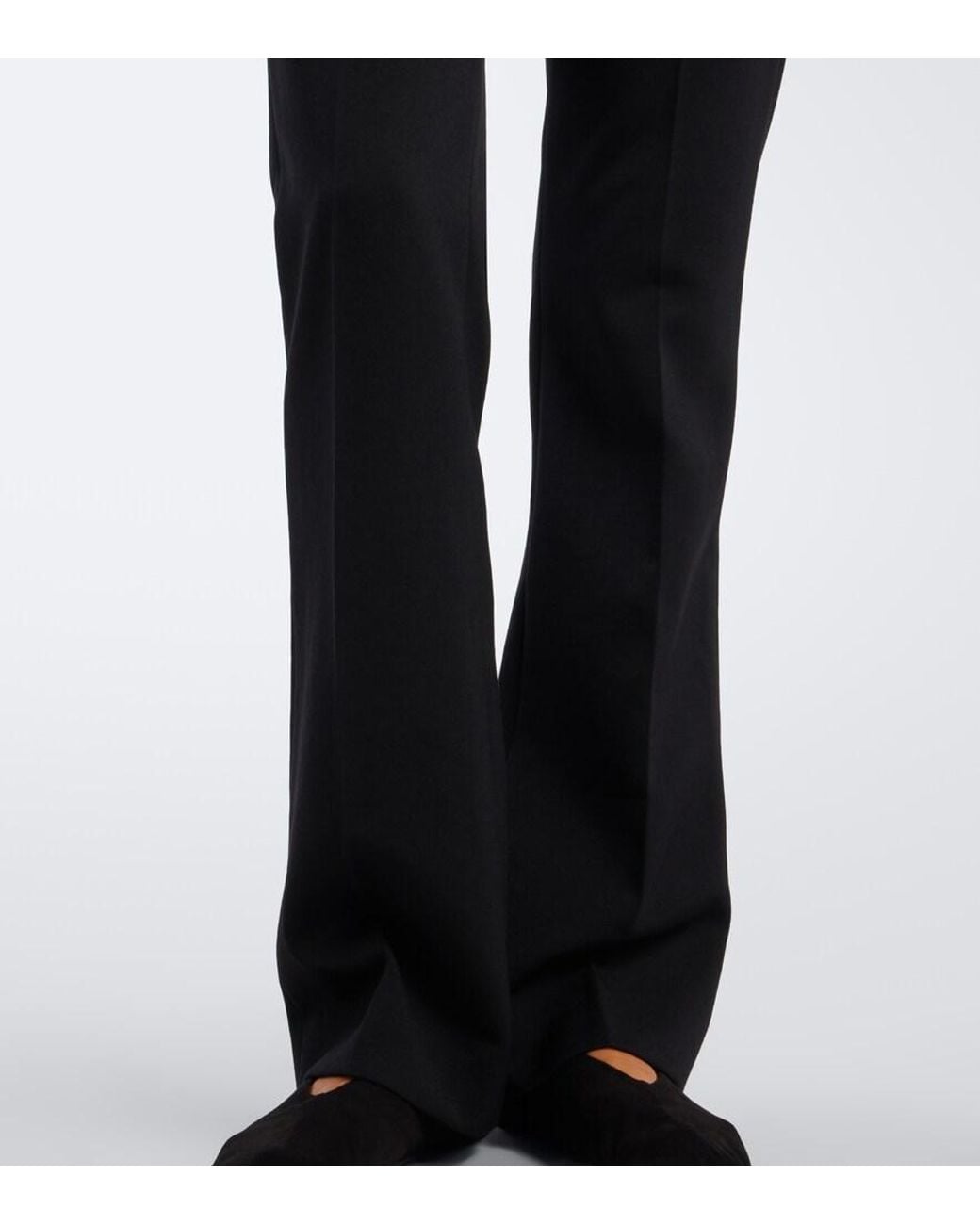 The Row Black Kloe Wool Straight Pants
