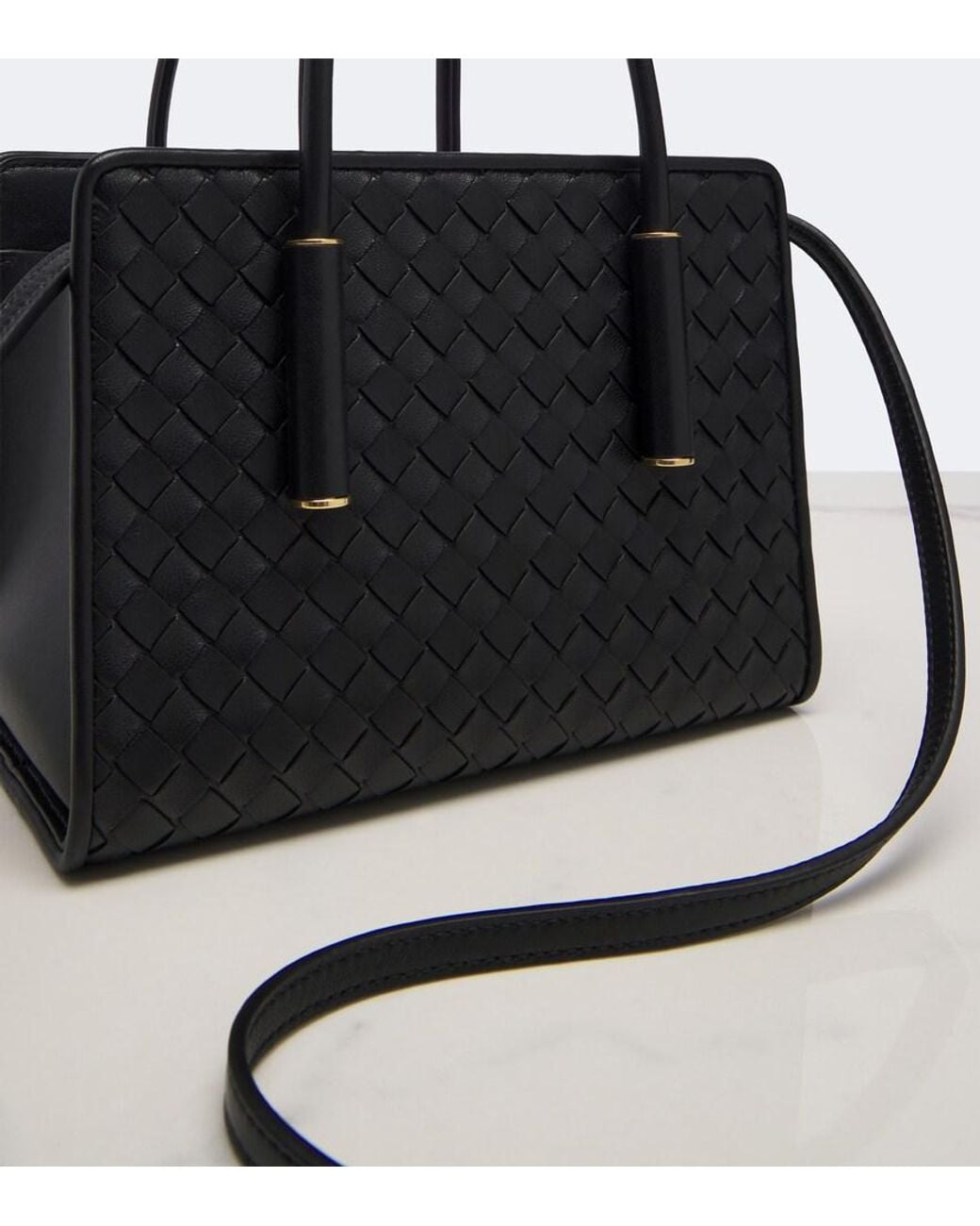 Bottega Veneta Black Barbara Small Leather Top-Handle Bag