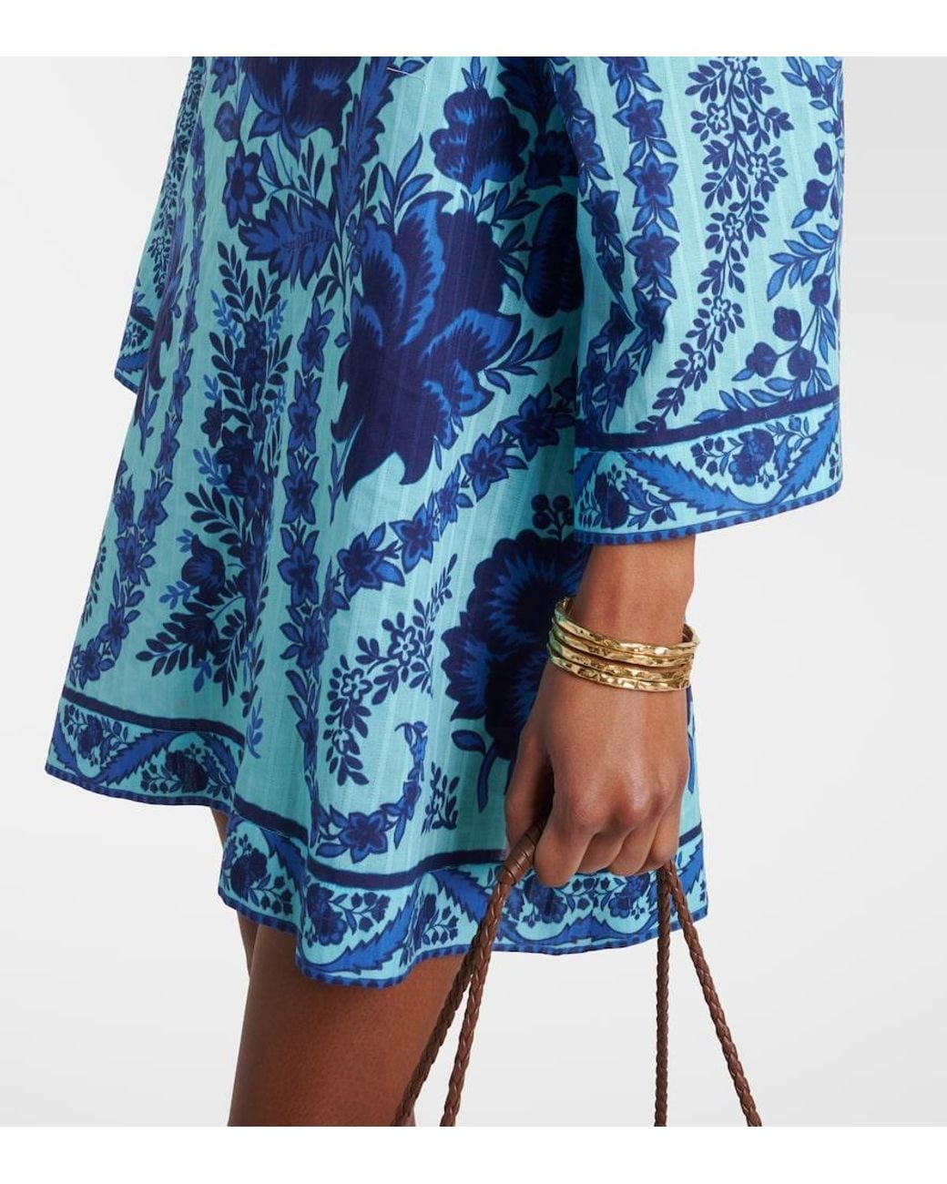 Etro Blue Paisley Oversized Cotton Minidress