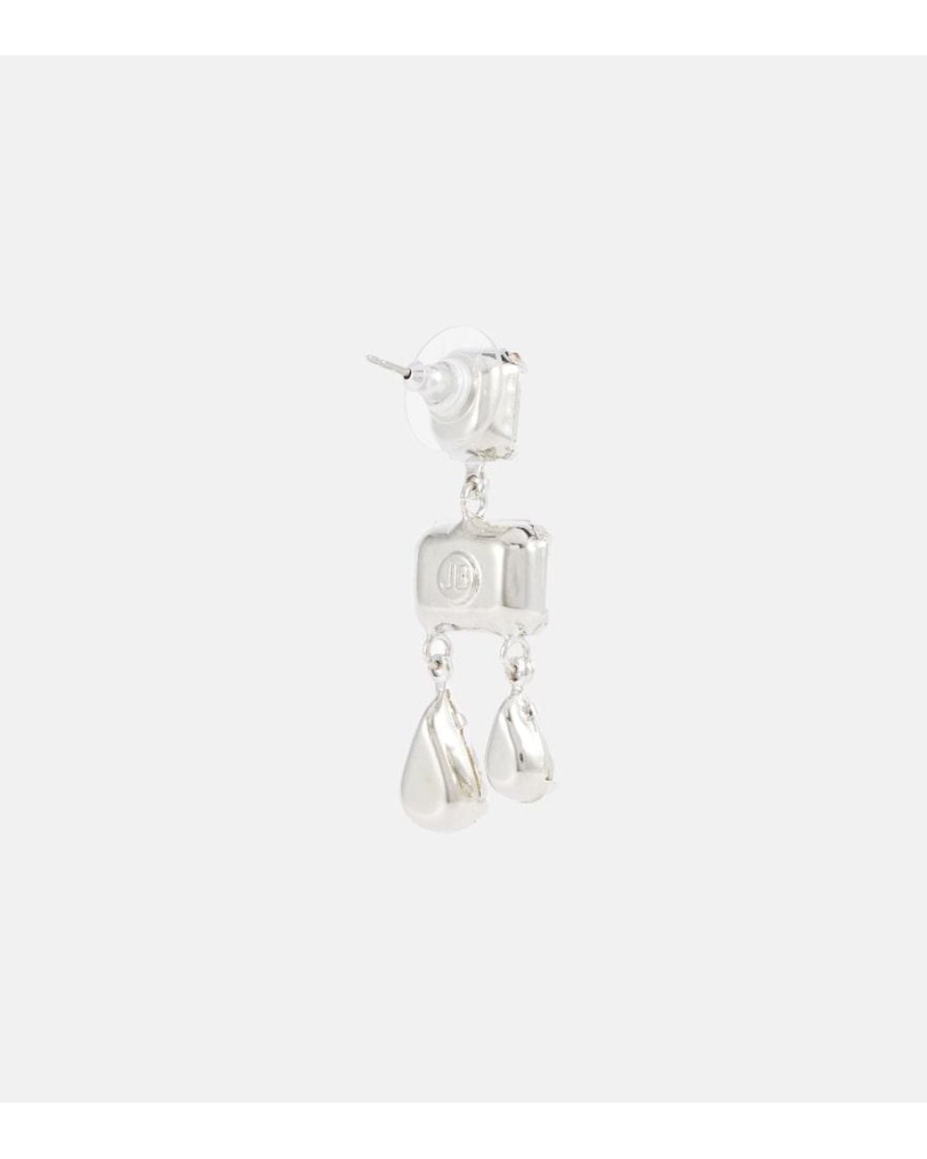 Jennifer Behr White Lucille Embellished Earrings