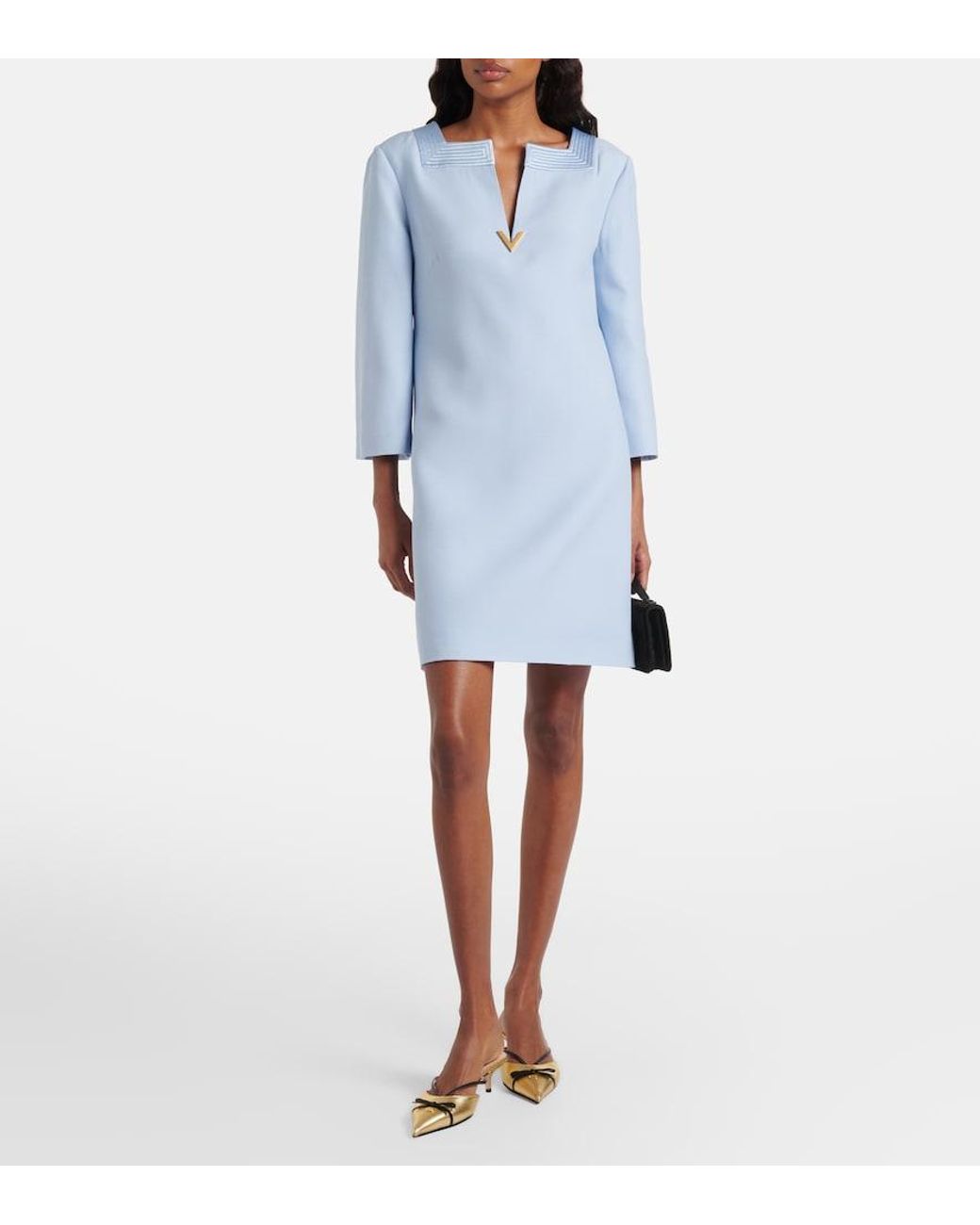 Valentino Garavani Blue Crepe Couture Minidress