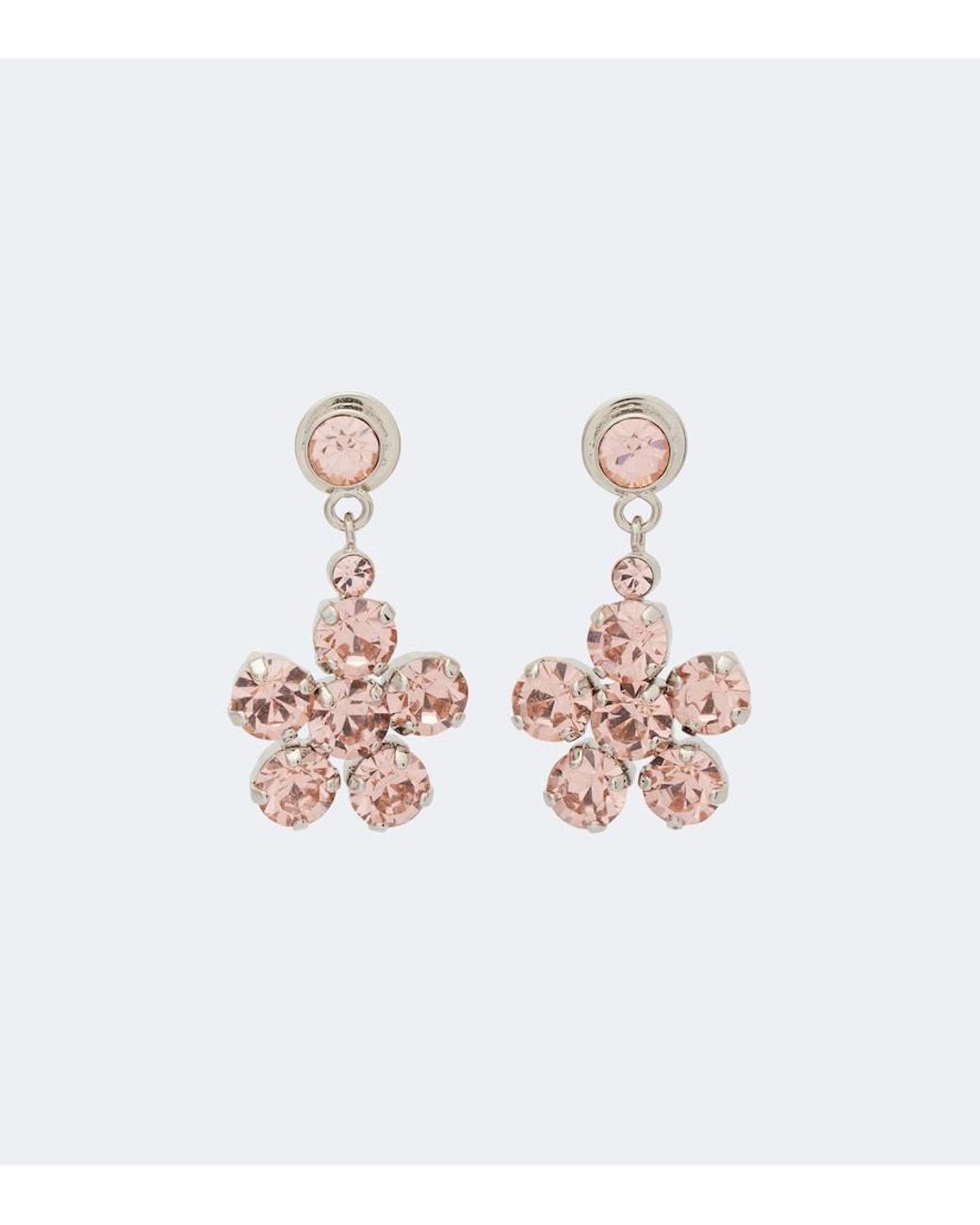 Simone Rocha White Ohrhaenger Mit Kristallen