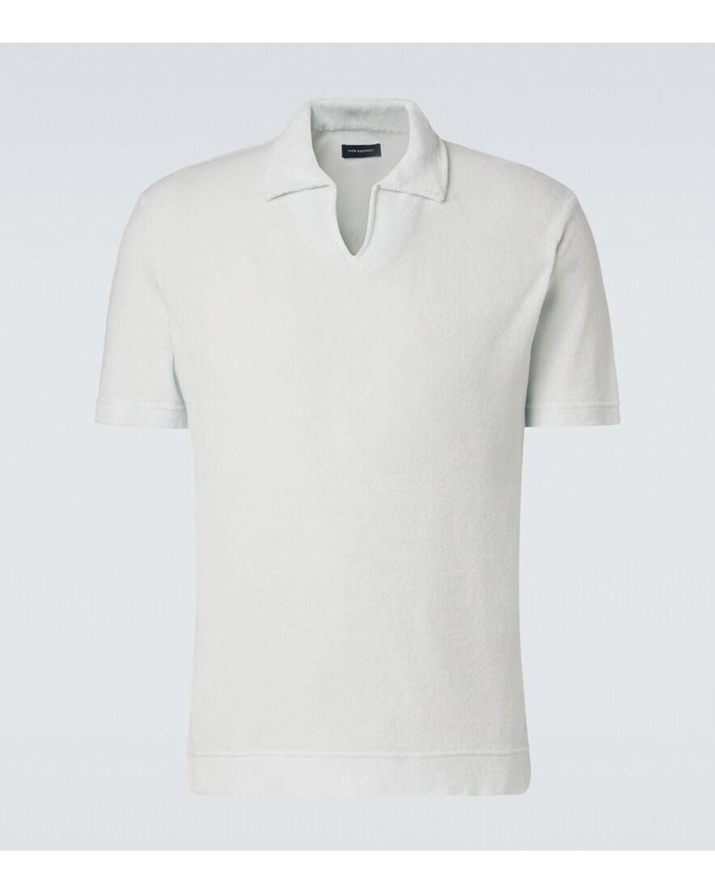 Thom Sweeney White Cotton Terry Polo Shirt for men