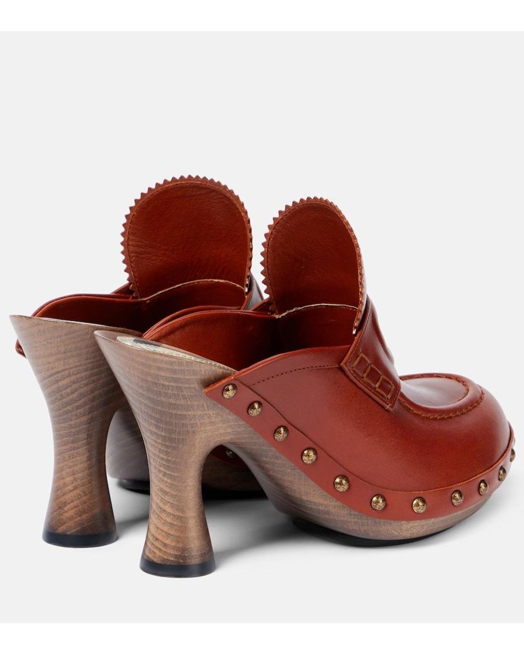 Burberry Red 75 Leather Mules