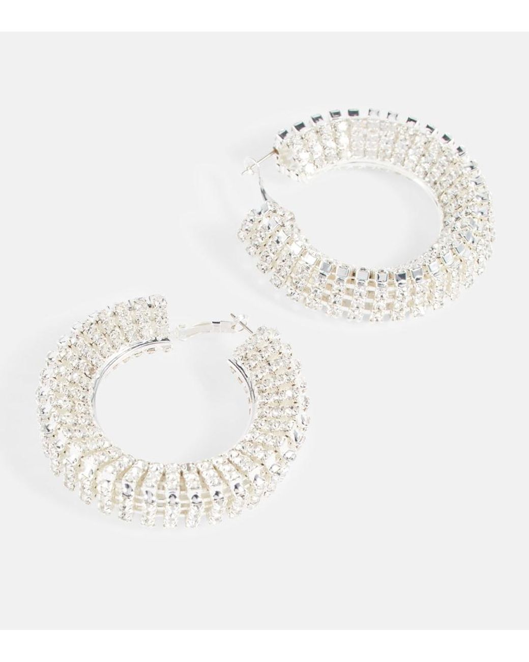 Magda Butrym White Crystal-Embellished Earrings