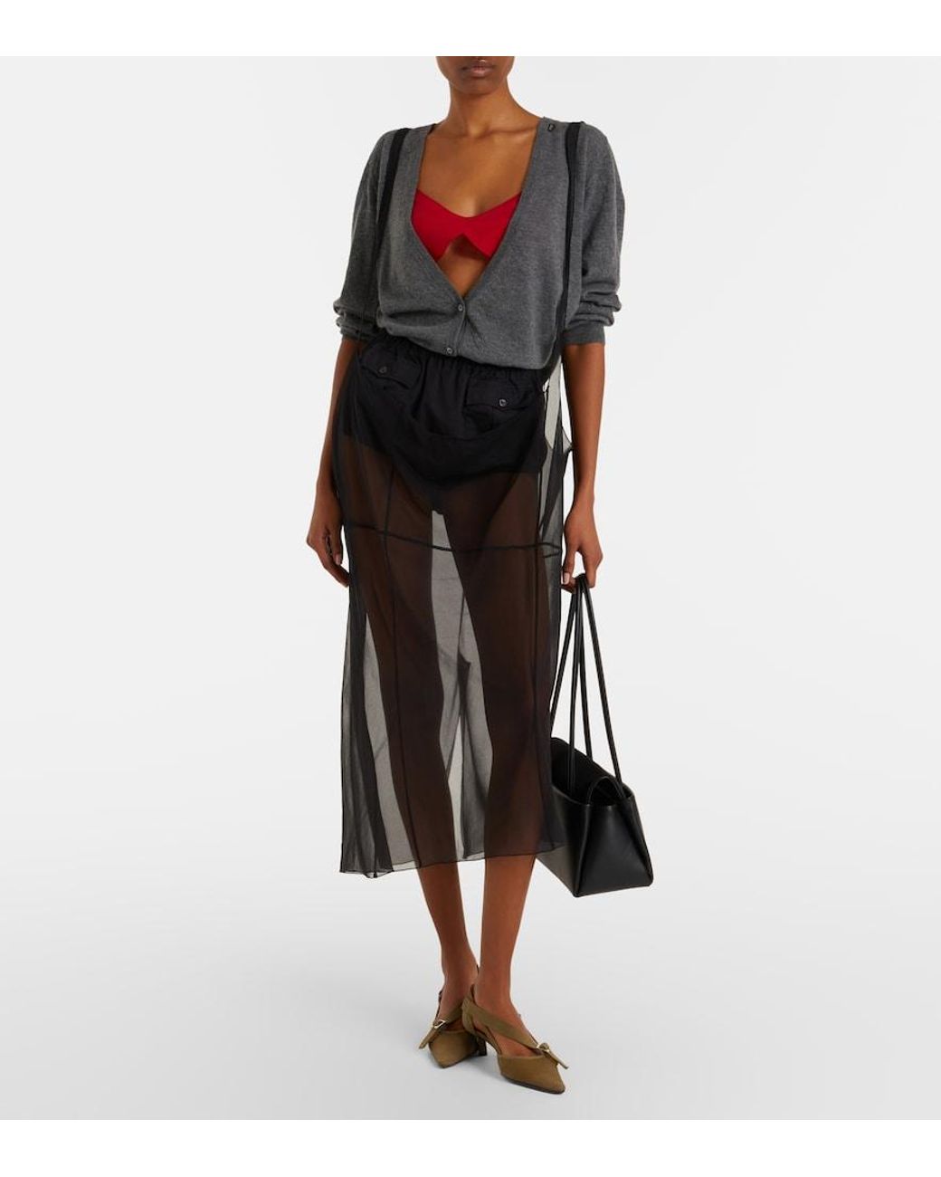 Prada Gray Cashmere Cardigan